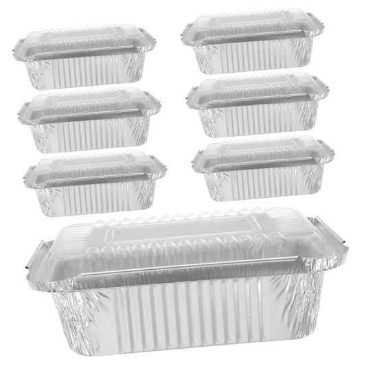 20 Pack Disposable Aluminum Foil Pans with Clear Lids - Versatile Baking Boxes for Food Storage, Cooking, Meal Prep - Perfect for Air Fryers
