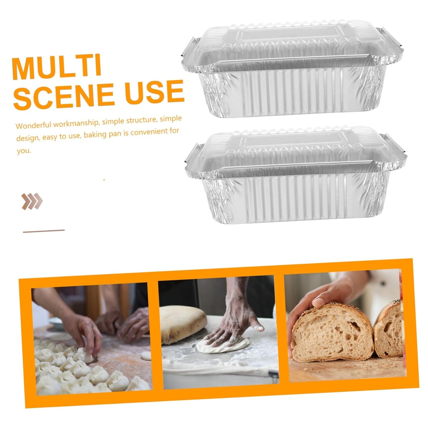 20 Pack Disposable Aluminum Foil Pans with Clear Lids - Versatile Baking Boxes for Food Storage, Cooking, Meal Prep - Perfect for Air Fryers