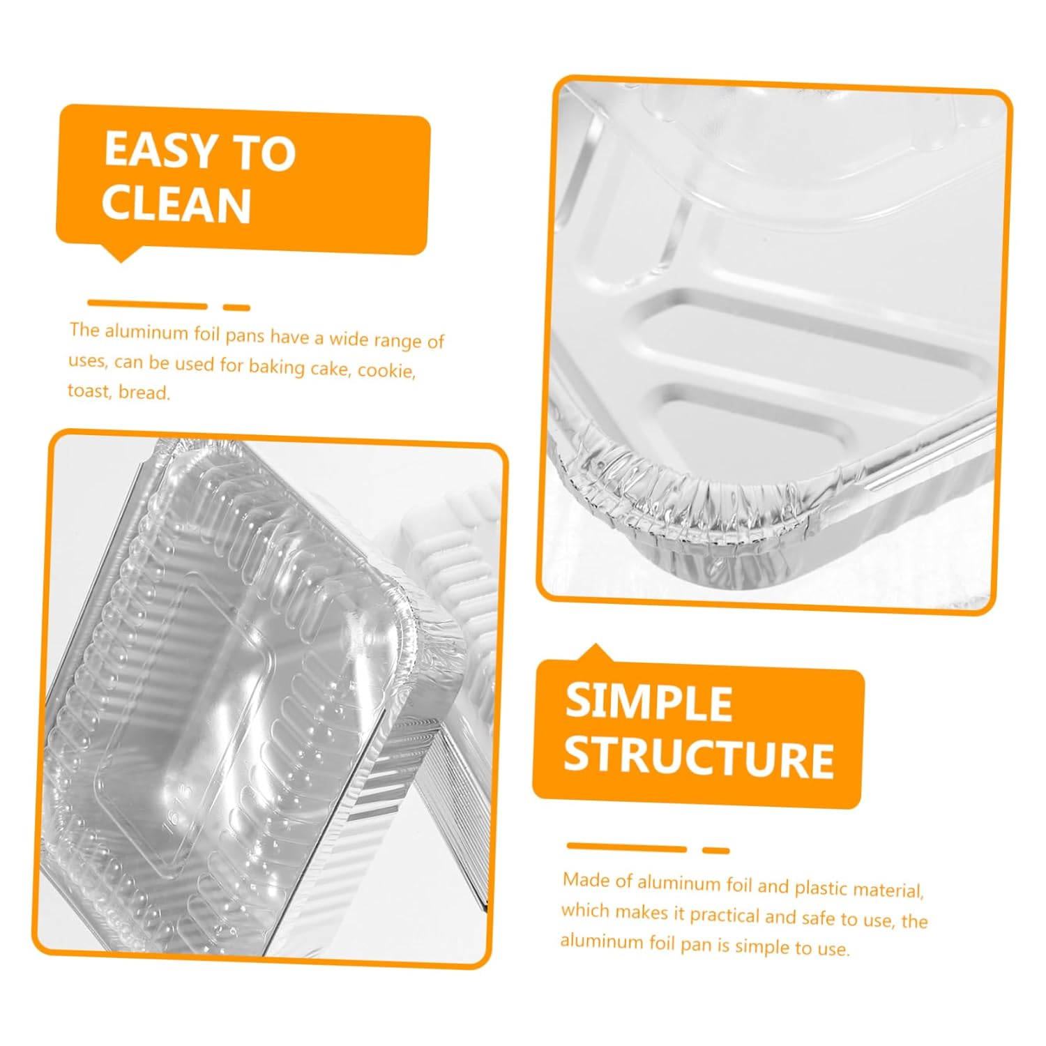 20 Pack Disposable Aluminum Foil Pans with Clear Lids - Versatile Baking Boxes for Food Storage, Cooking, Meal Prep - Perfect for Air Fryers