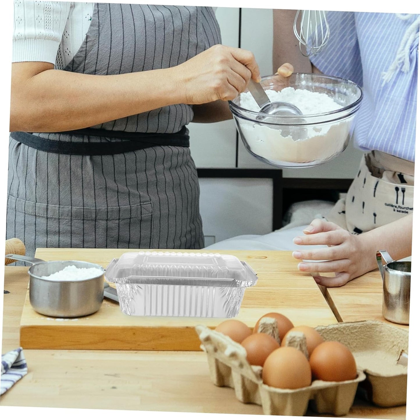 20 Pack Disposable Aluminum Foil Pans with Clear Lids - Versatile Baking Boxes for Food Storage, Cooking, Meal Prep - Perfect for Air Fryers