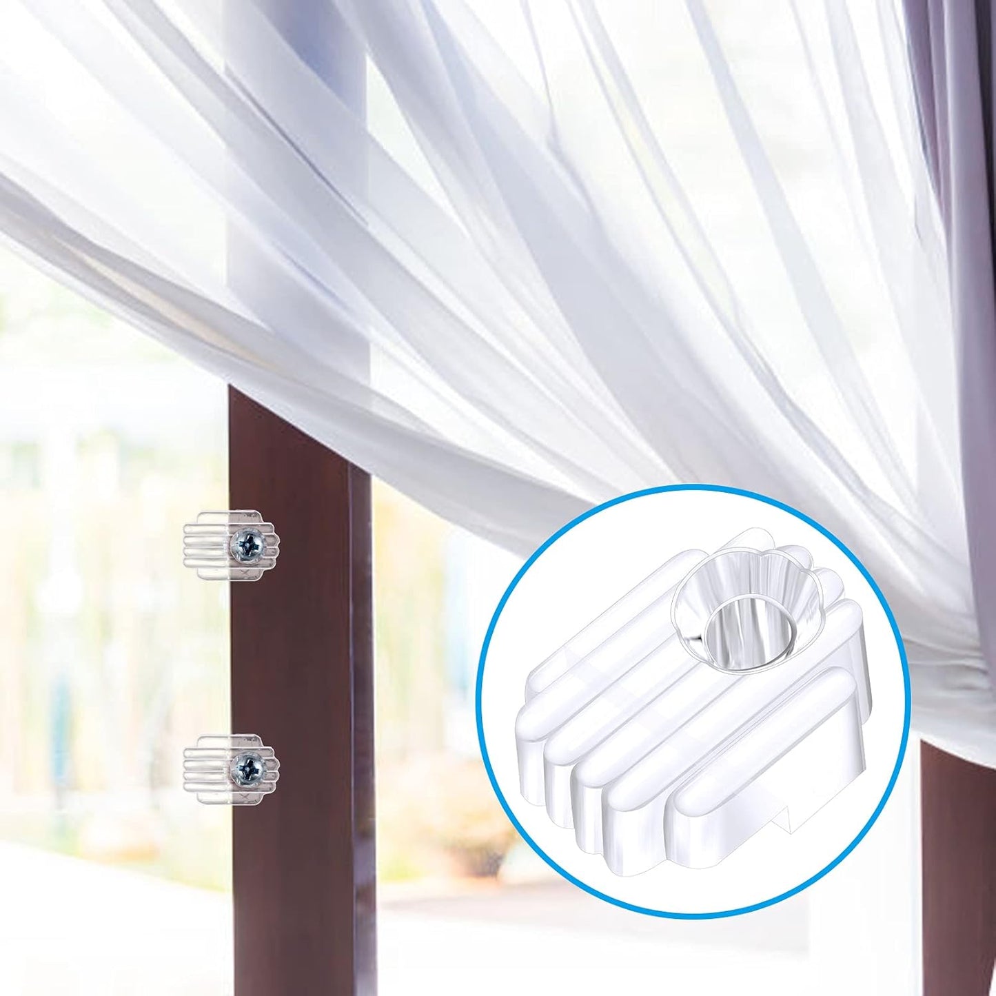 20 Pack Mirror Holder Clips for 6mm Glass Mirrors - Wall Mounting Hanging Kit with Screws and Anchors - Cabinet Door Fixings