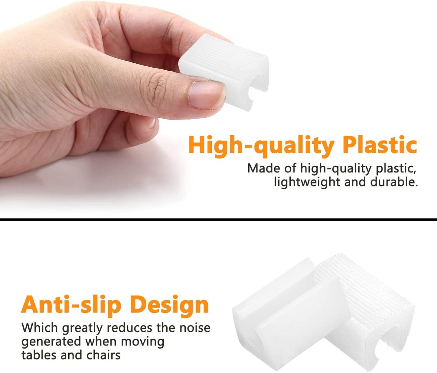 20 Pack Plastic Furniture Feet Protectors 12mm Caps for Bar Stools, Non-Slip Leg Tips, Chair Leg Caps Patio Covers (White)