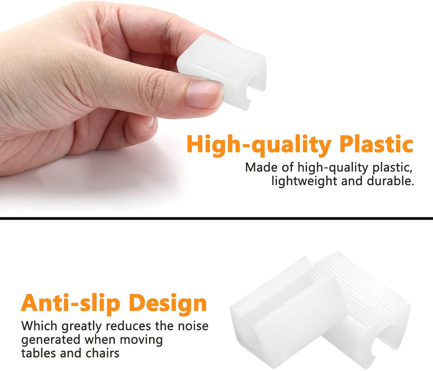 20 Pack Plastic Furniture Feet Protectors 12mm Caps for Bar Stools, Non-Slip Leg Tips, Chair Leg Caps Patio Covers (White)