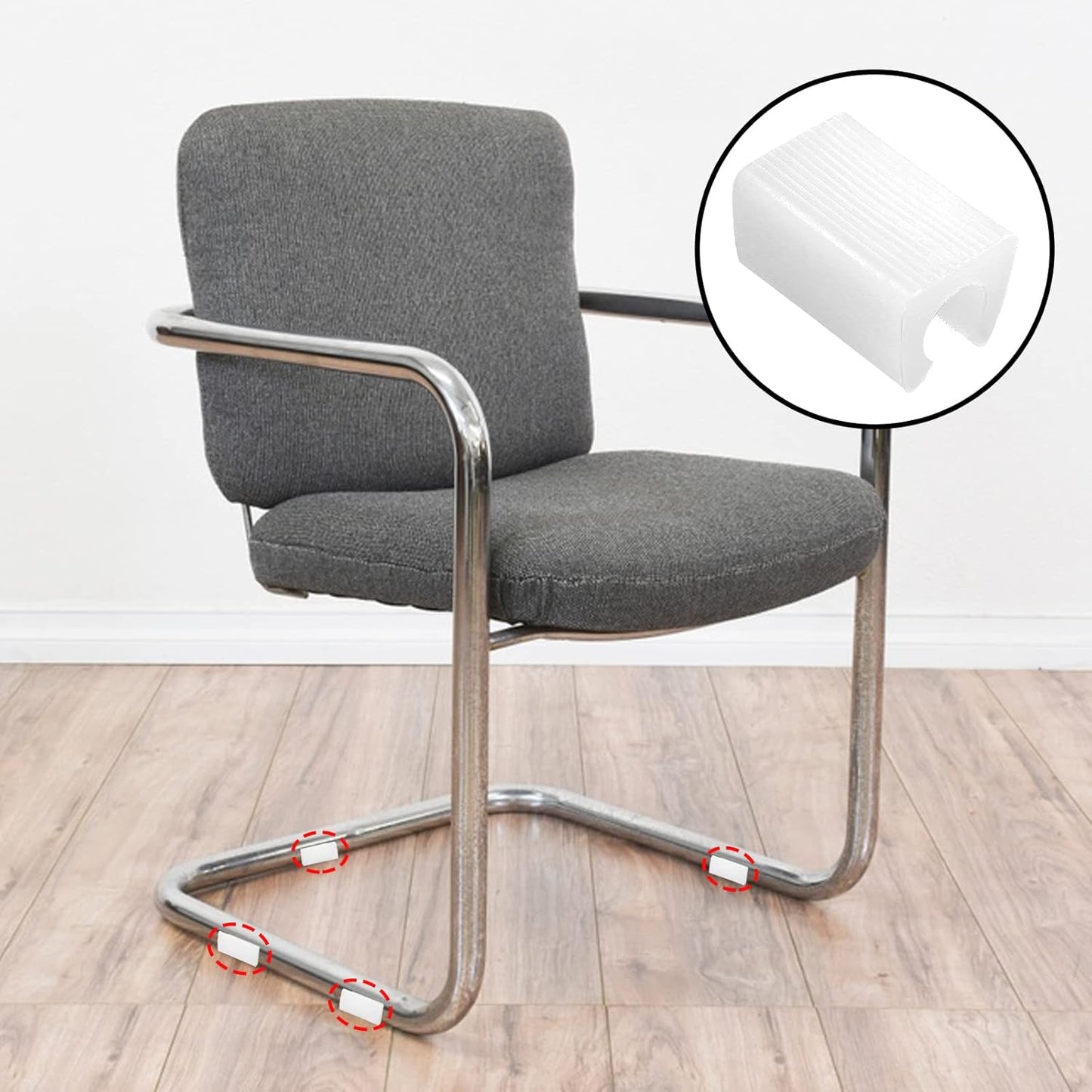 20 Pack Plastic Furniture Feet Protectors 12mm Caps for Bar Stools, Non-Slip Leg Tips, Chair Leg Caps Patio Covers (White)