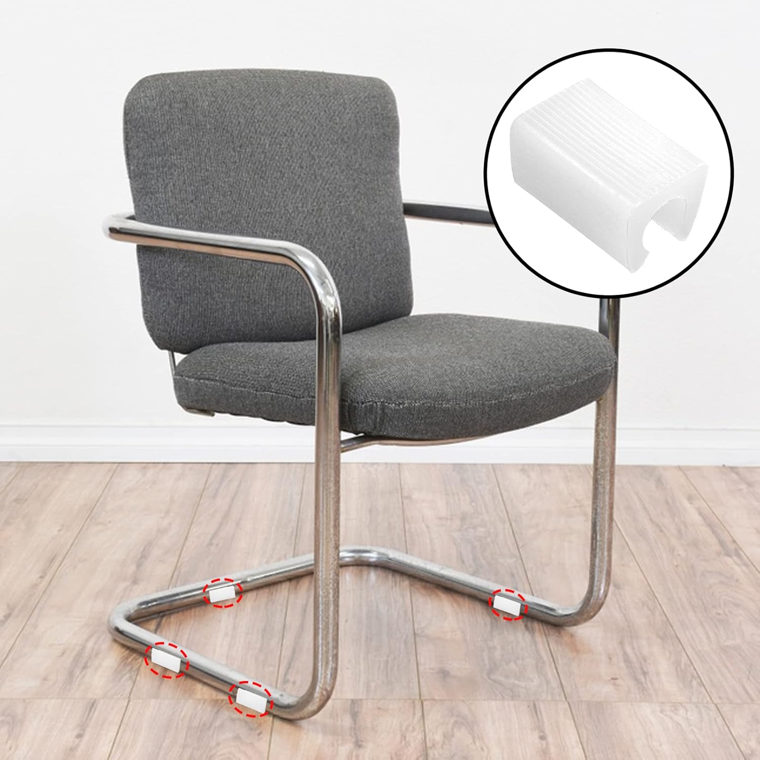 20 Pack Plastic Furniture Feet Protectors 12mm Caps for Bar Stools, Non-Slip Leg Tips, Chair Leg Caps Patio Covers (White)
