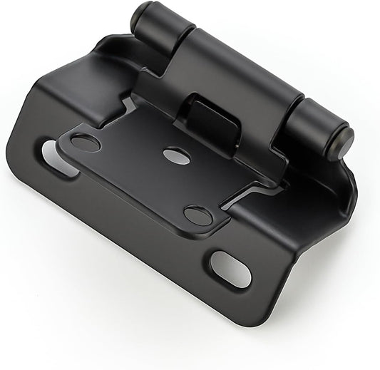 20 Pack Ravinte Semi-Overlay 1/2 inch Self-Closing Matte Black Cabinet Hinges - Face Frame Kitchen Hardware - WildKart