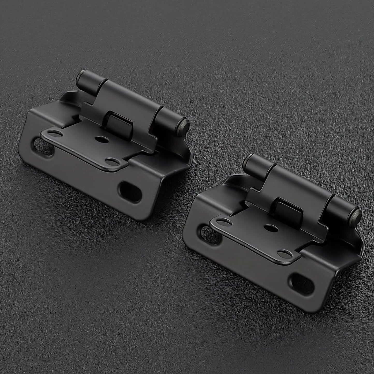 20 Pack Ravinte Semi-Overlay 1/2 inch Self-Closing Matte Black Cabinet Hinges - Face Frame Kitchen Hardware - WildKart