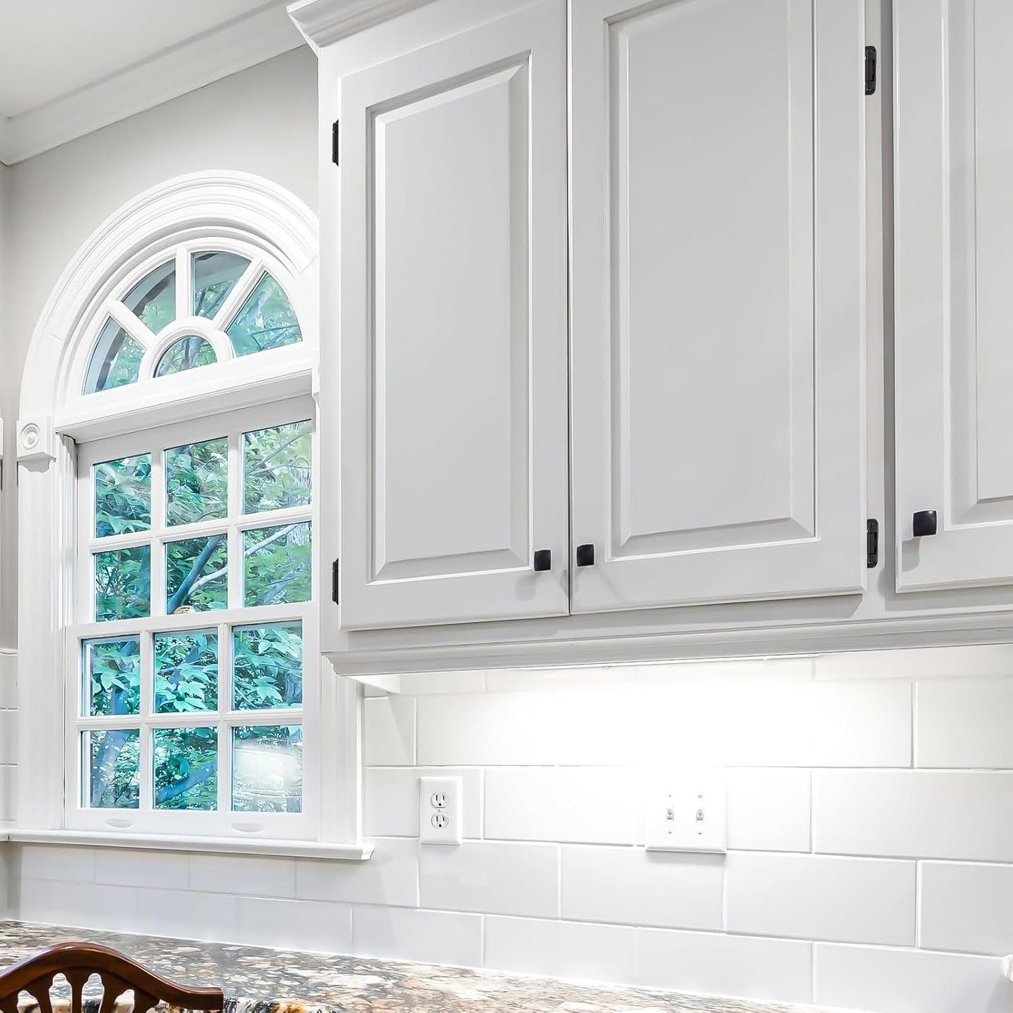 20 Pack Ravinte Semi-Overlay 1/2 inch Self-Closing Matte Black Cabinet Hinges - Face Frame Kitchen Hardware - WildKart