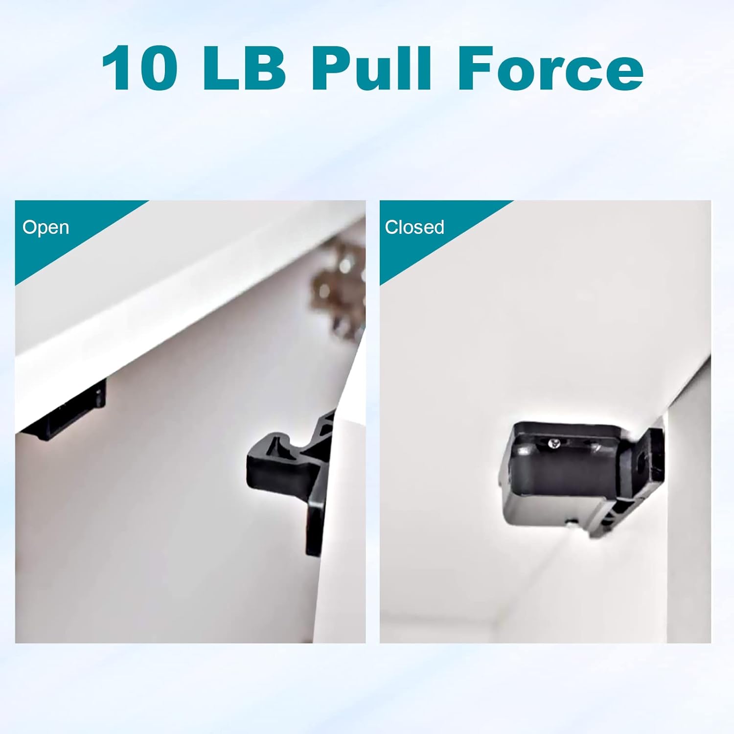 20 Pack RV Drawer and Cabinet Door Latch Set - 10 LB Pull Force Grabber Catches for RVs, Campers, Home, Office - Push Close Design with Mounting Screws