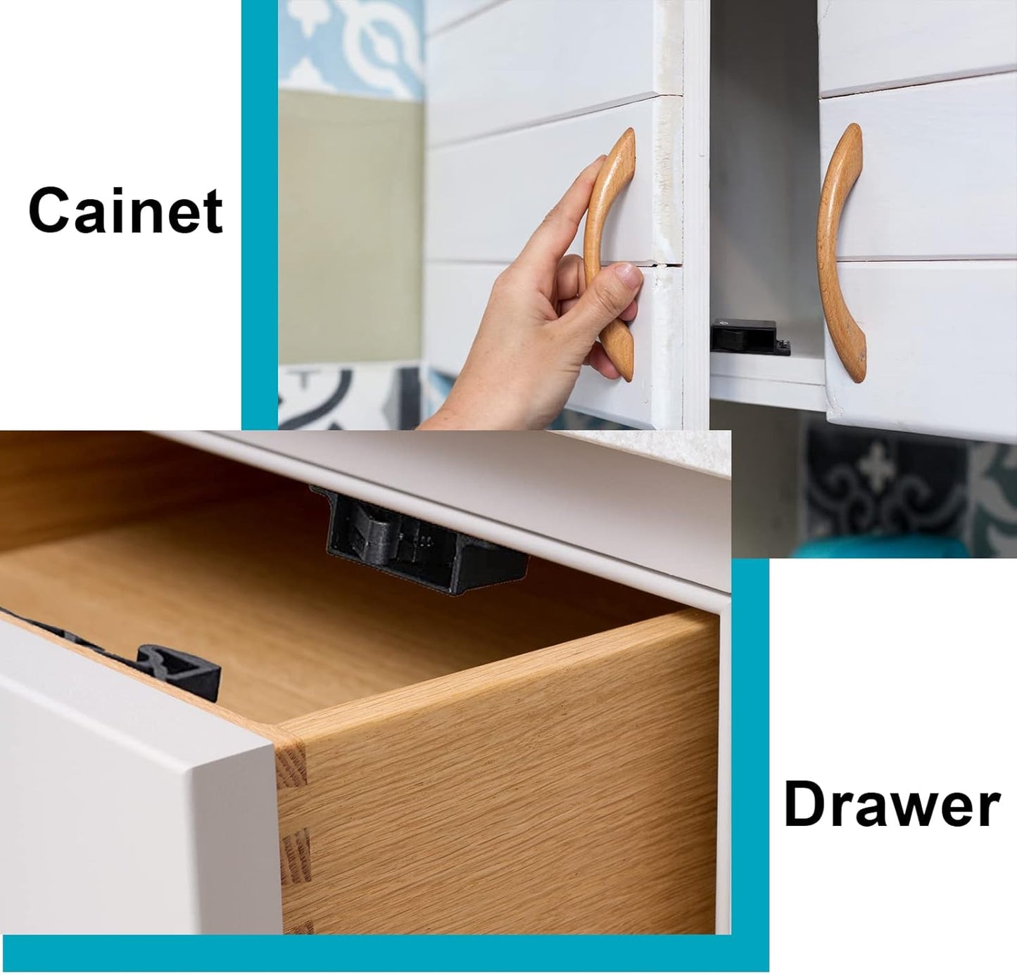 20 Pack RV Drawer and Cabinet Door Latch Set - 10 LB Pull Force Grabber Catches for RVs, Campers, Home, Office - Push Close Design with Mounting Screws