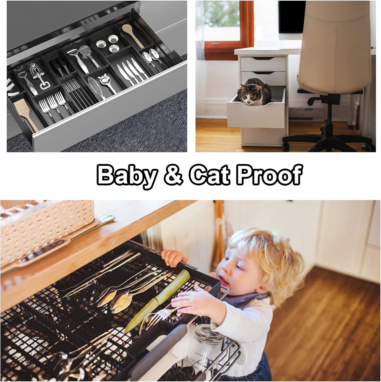 20 Pack RV Drawer and Cabinet Door Latch Set - 10 LB Pull Force Grabber Catches for RVs, Campers, Home, Office - Push Close Design with Mounting Screws