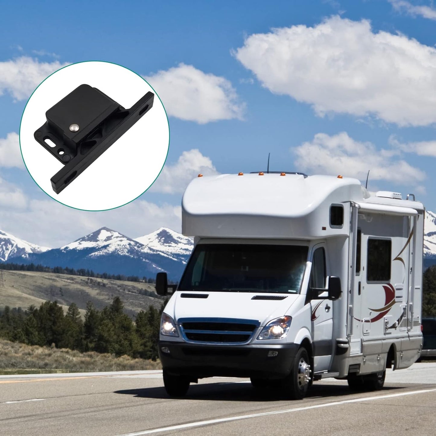 20 Pack RV Drawer and Cabinet Door Latch Set - 10 LB Pull Force Grabber Catches for RVs, Campers, Home, Office - Push Close Design with Mounting Screws