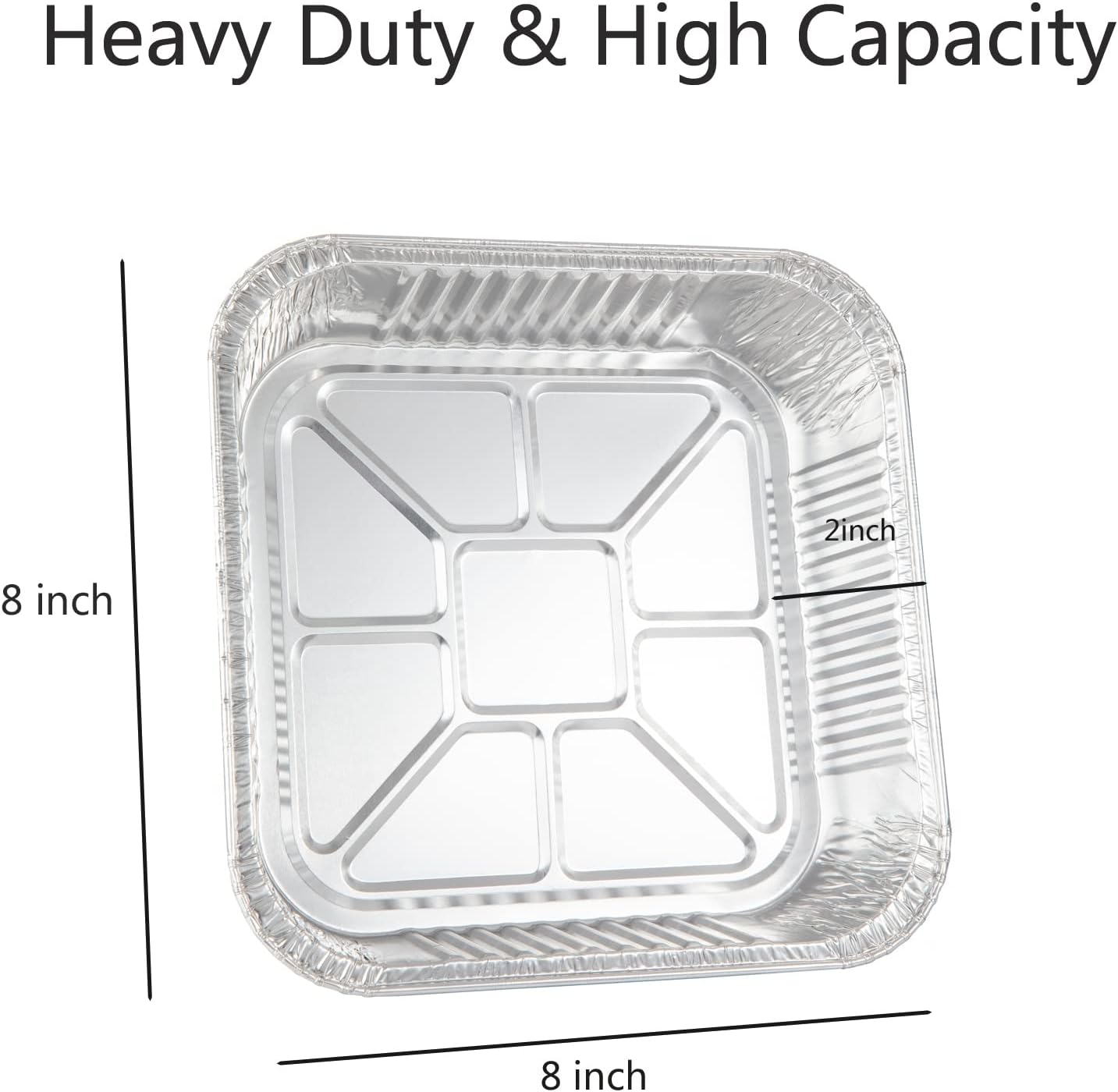 20-Pack Waytiffer 8x8 Square Baking Cake Pans with Plastic Dome Lids - Disposable Aluminum Foil Tins for Roasting and Cooking Homemade Breads in the Oven