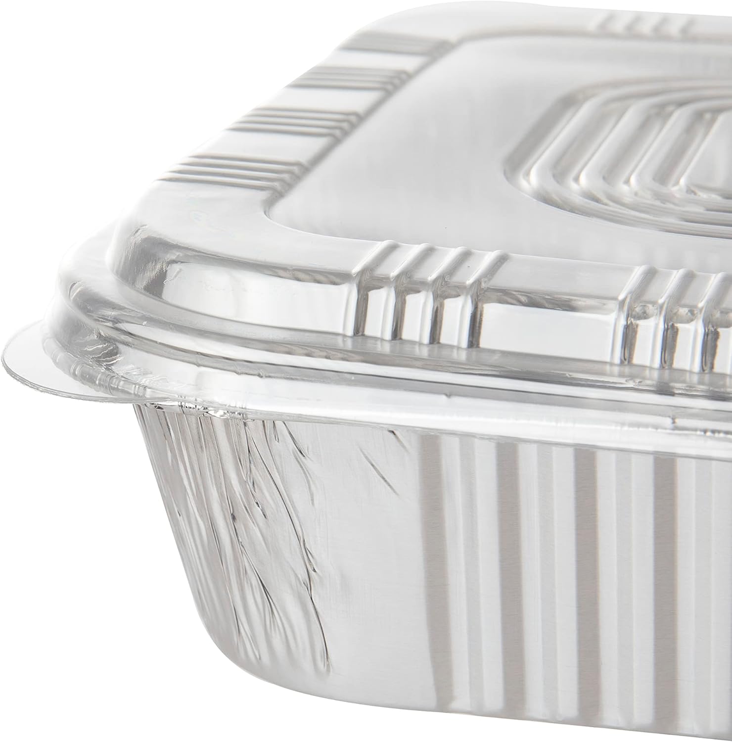 20-Pack Waytiffer 8x8 Square Baking Cake Pans with Plastic Dome Lids - Disposable Aluminum Foil Tins for Roasting and Cooking Homemade Breads in the Oven