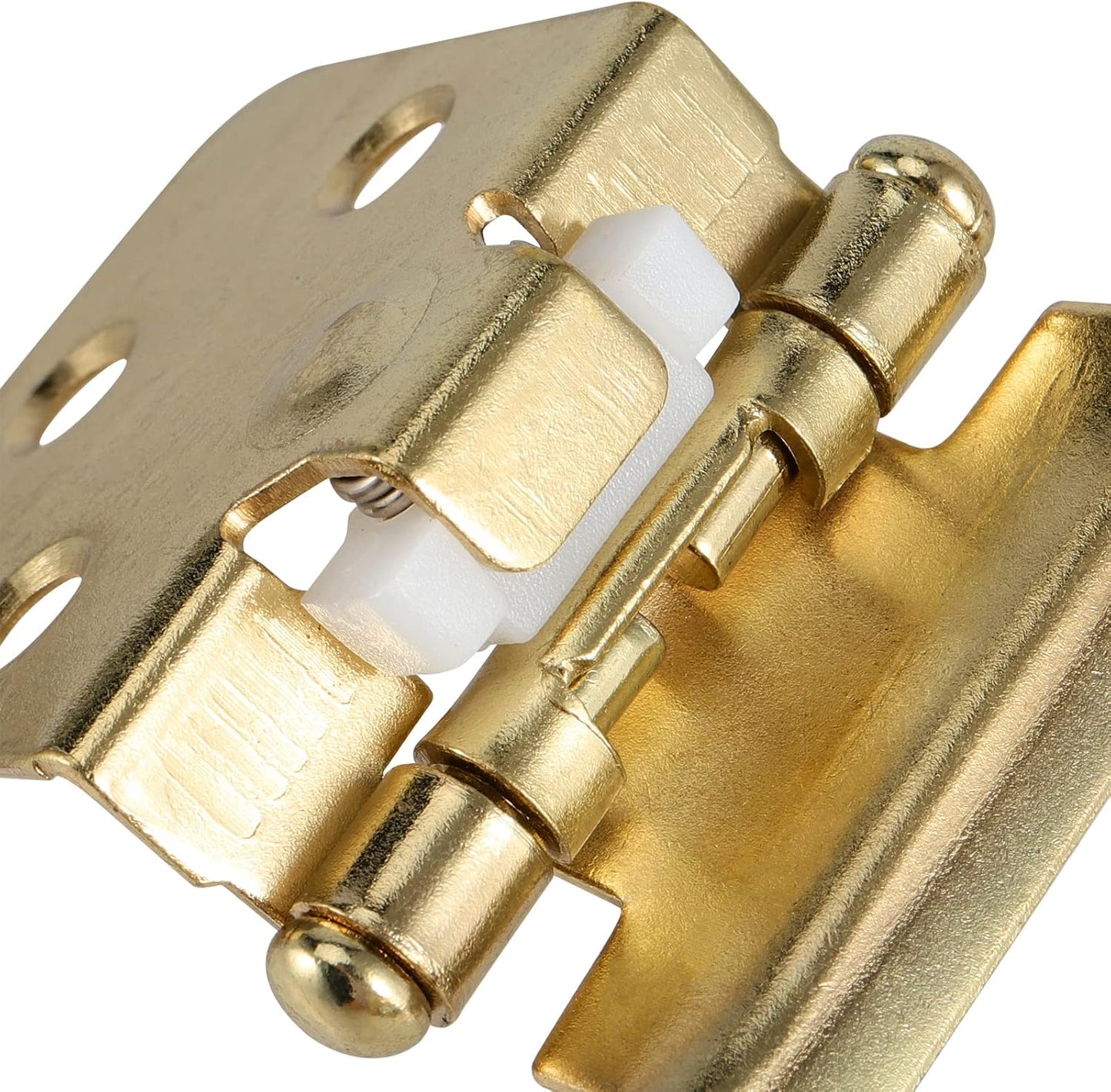 20 PCS 1/2 Inch Gold Cabinet Hinges with 100 Screws - Face Mount Overlay Door Hinges for Kitchen Cabinets