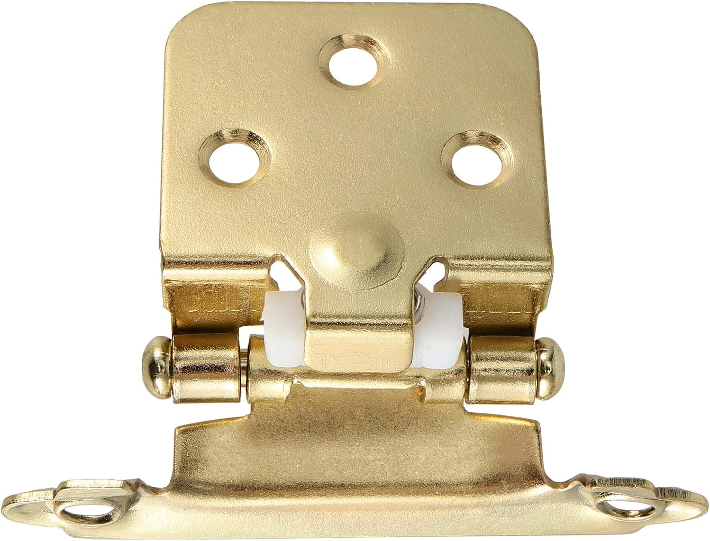20 PCS 1/2 Inch Gold Cabinet Hinges with 100 Screws - Face Mount Overlay Door Hinges for Kitchen Cabinets