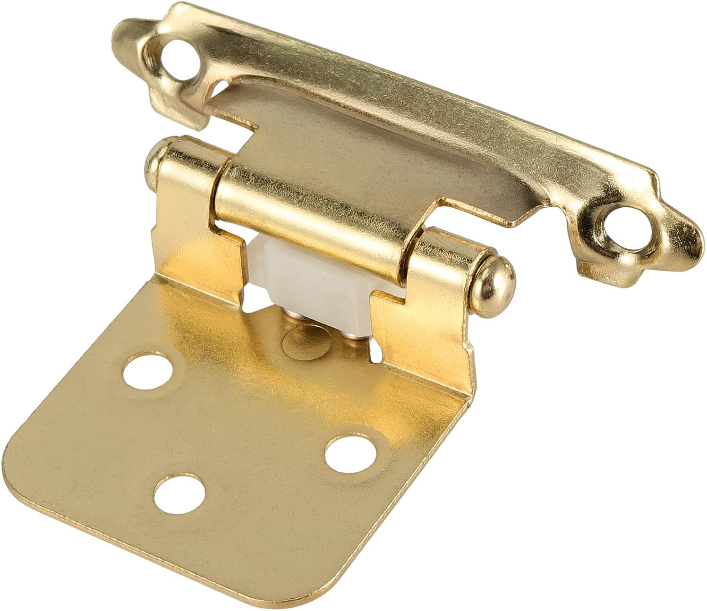 20 PCS 1/2 Inch Gold Cabinet Hinges with 100 Screws - Face Mount Overlay Door Hinges for Kitchen Cabinets