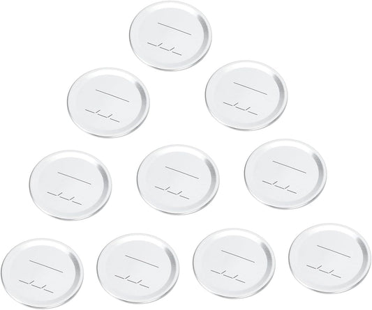 20-Piece Mason Jar Lid Set for Wide Mouth Jars - Glass Bottles for Canning and Drinking - Silver, 8.3x8.3cm
