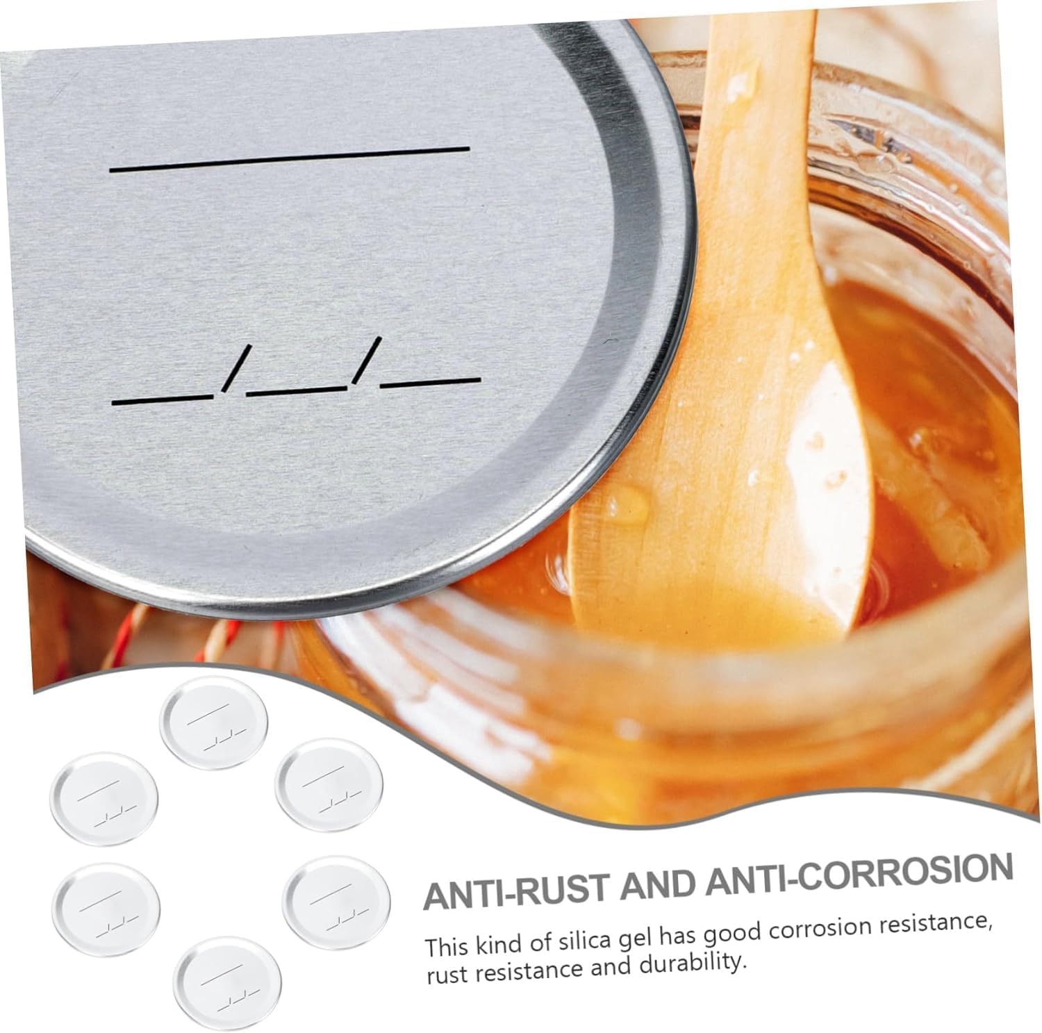 20-Piece Mason Jar Lid Set for Wide Mouth Jars - Glass Bottles for Canning and Drinking - Silver, 8.3x8.3cm