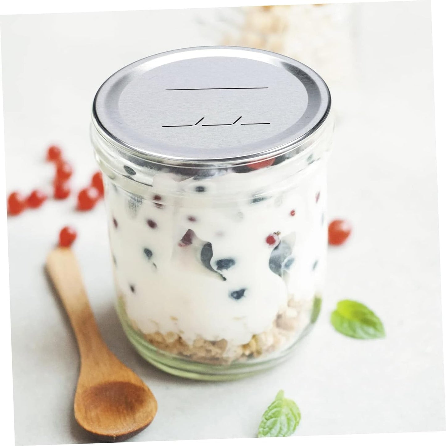 20-Piece Mason Jar Lid Set for Wide Mouth Jars - Glass Bottles for Canning and Drinking - Silver, 8.3x8.3cm
