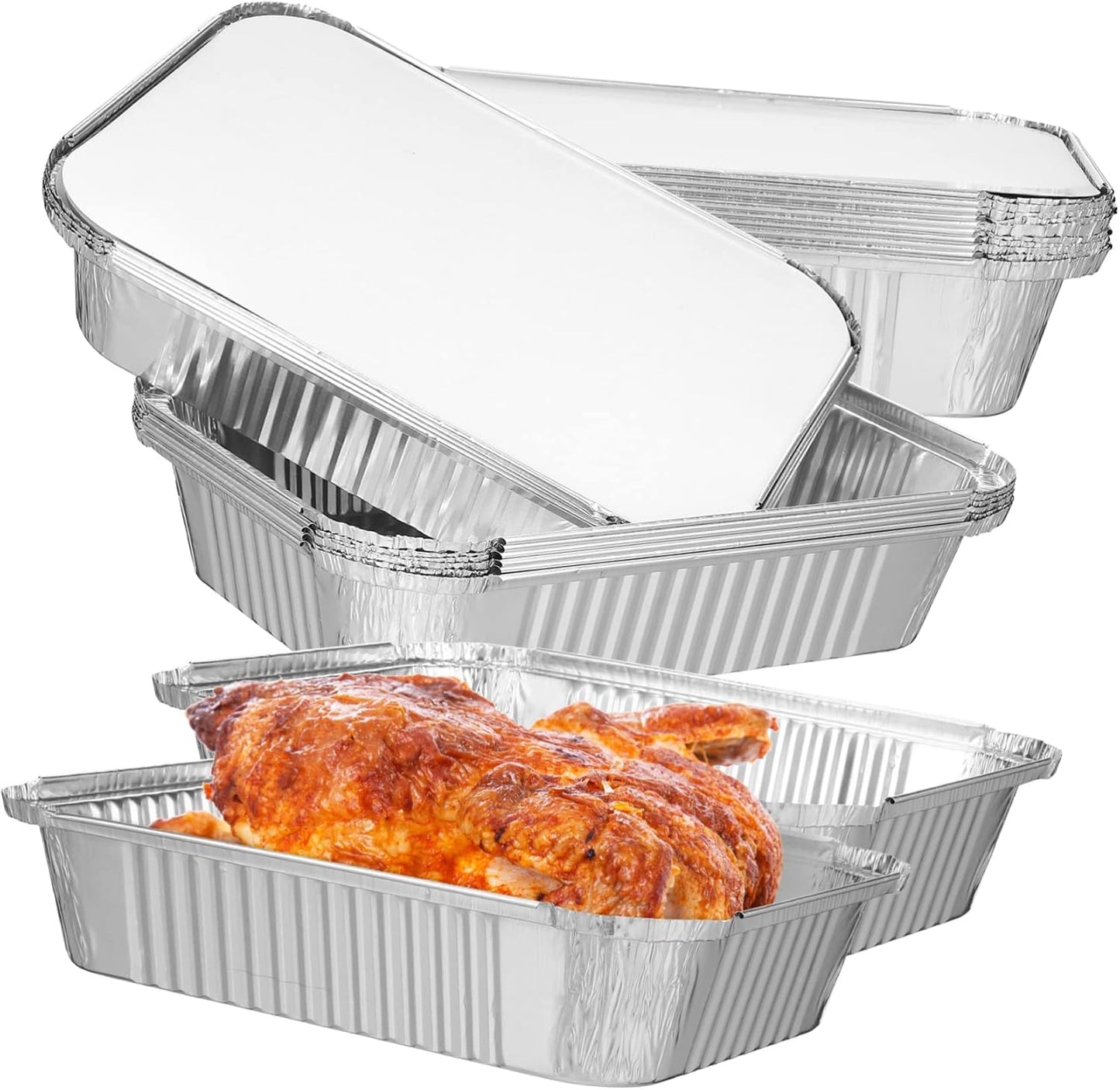 20-Piece VOSAREA Bakeware Set - Airfryer Baking Dish, Cooking Trays, Foil Food Containers with Lids - Toaster Oven Aluminum Trays