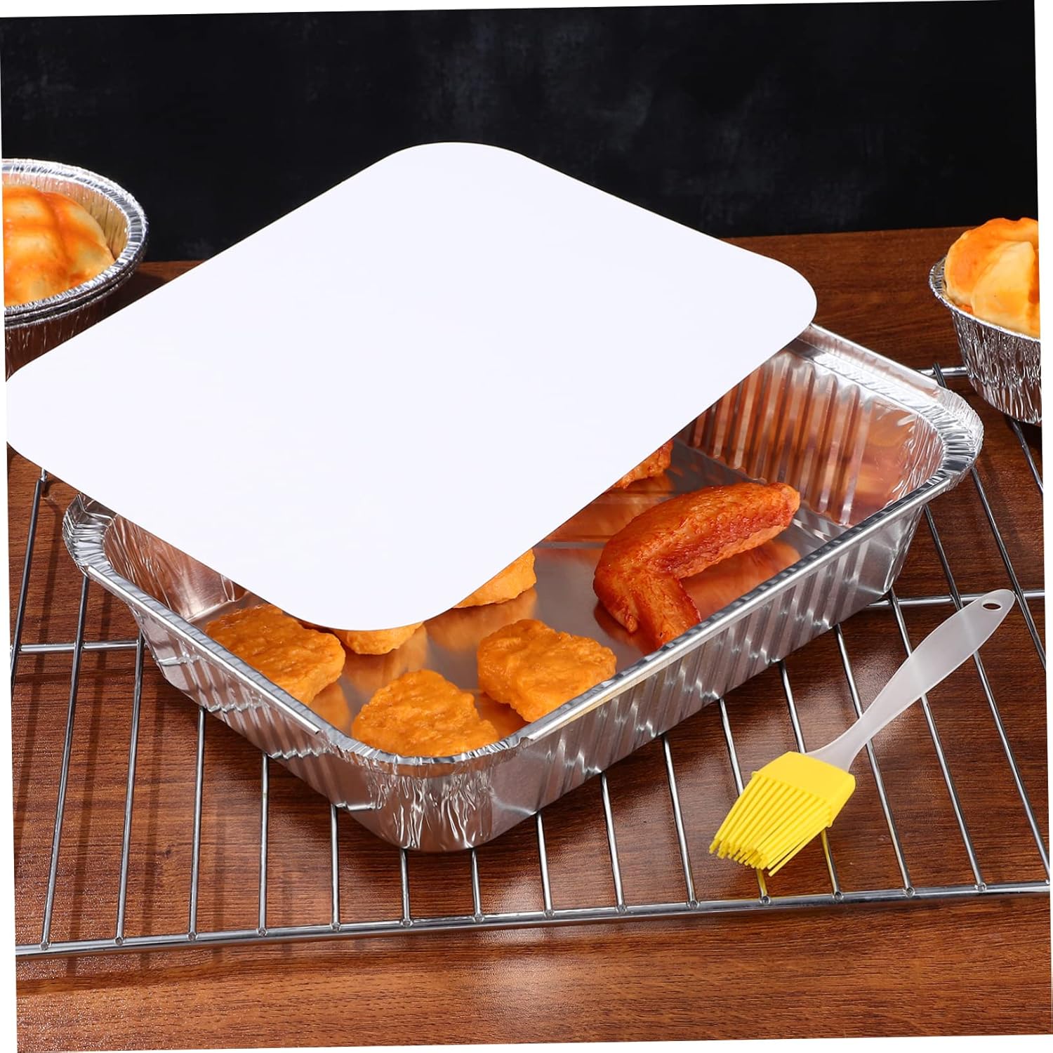 20-Piece VOSAREA Bakeware Set - Airfryer Baking Dish, Cooking Trays, Foil Food Containers with Lids - Toaster Oven Aluminum Trays