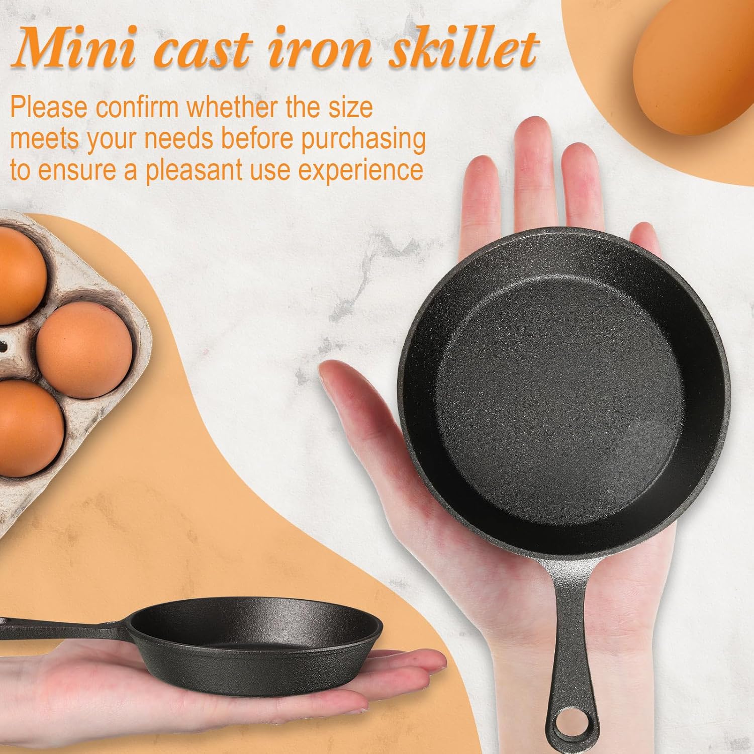 20 Sets of 4 Inch Cast Iron Skillets - Nonstick Frying Pans for Indoor & Outdoor Cooking - Includes Oil Brush - Perfect for Restaurants & Kitchens