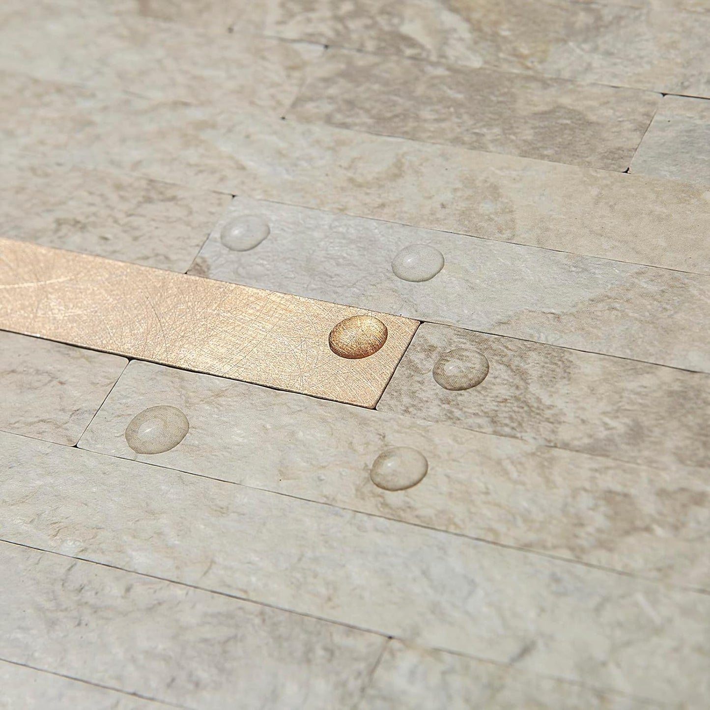 20 Sheets Beige Marble Peel and Stick Backsplash for Kitchen - Faux Stone PVC Wall Tiles