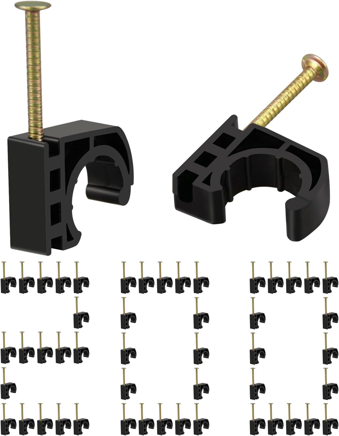 200 Pack 1/2" J-Hook Half Clamps Set with Nails for PEX, Copper, CPVC Tubing Connections