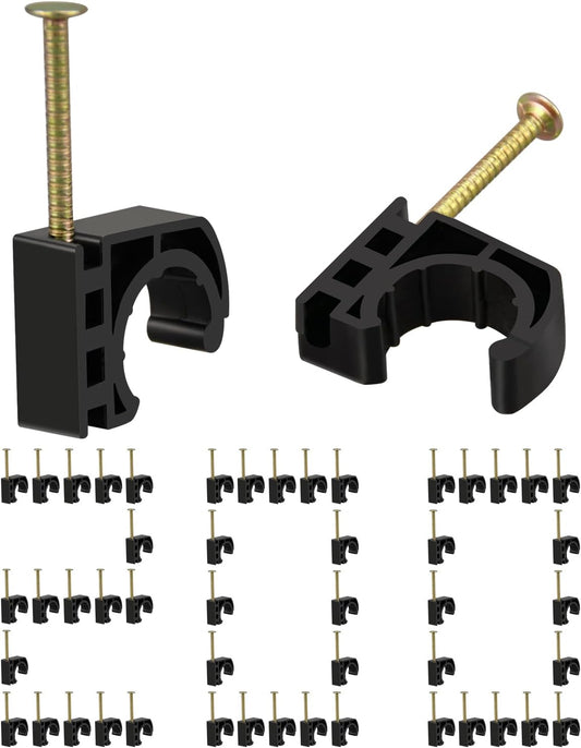 200 Pack 1/2" J-Hook Half Clamps Set with Nails for PEX, Copper, CPVC Tubing Connections