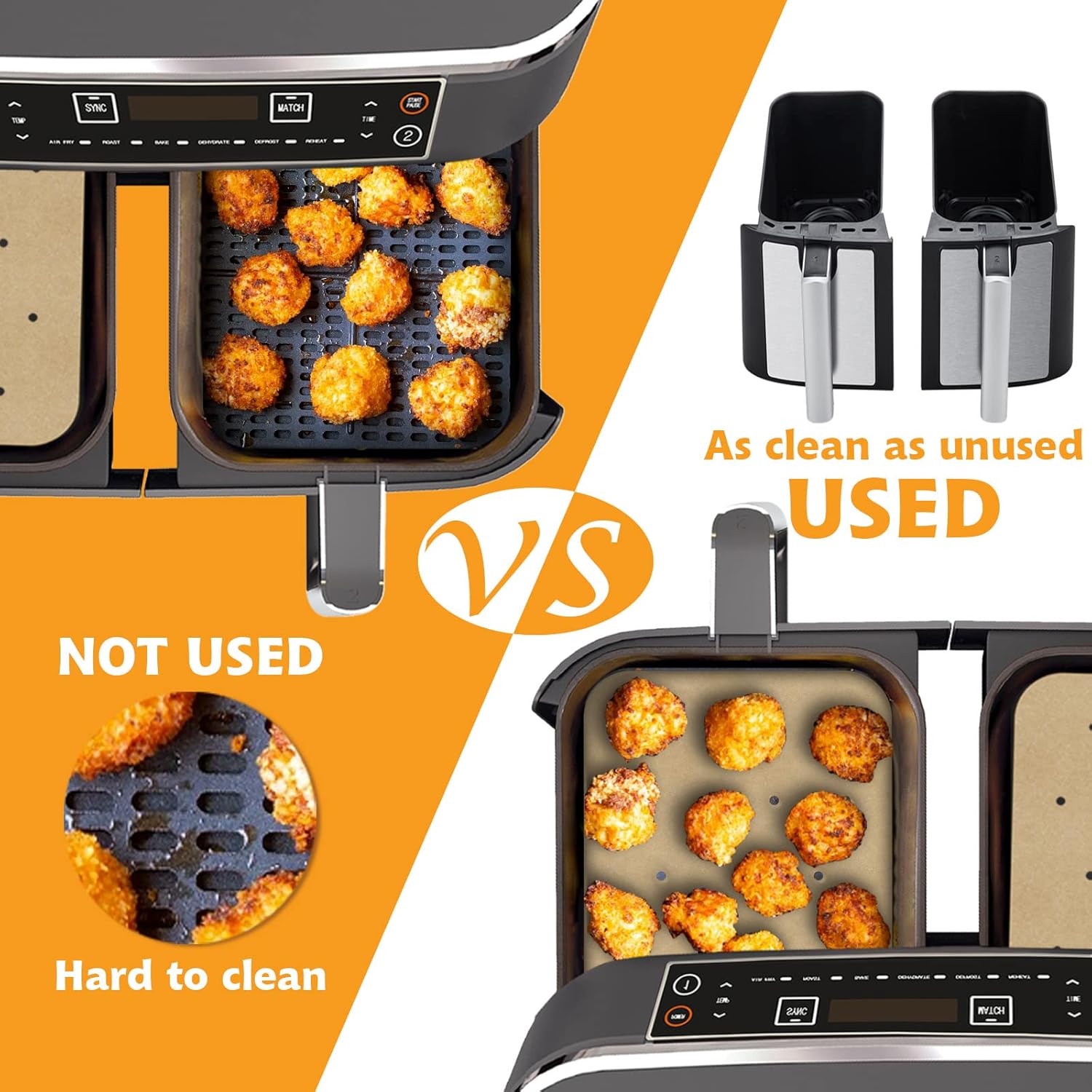 200 Pack Air Fryer Parchment Paper Liners Compatible with Ninja Foodi - Rectangle Perforated Baking Paper for 8 Quart Air Fryer