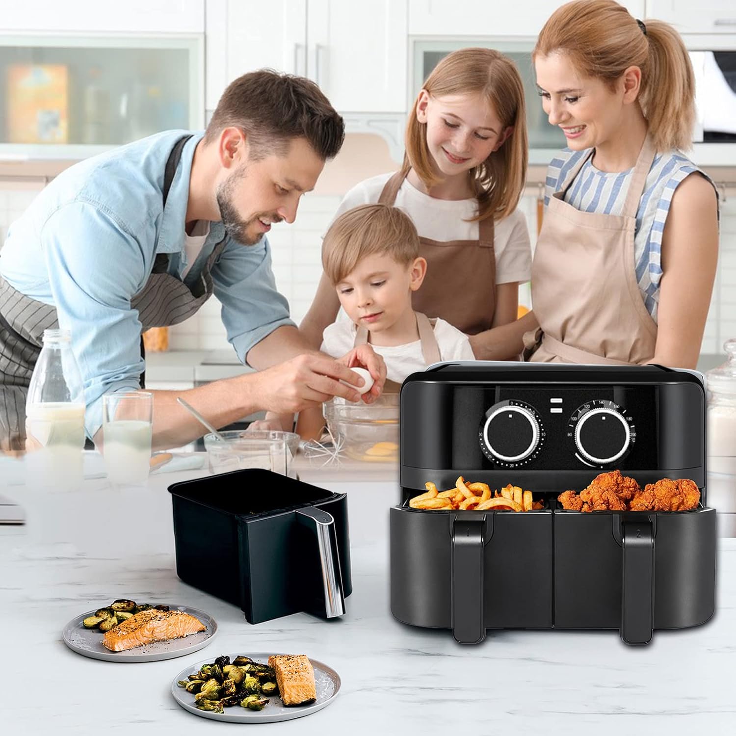 200 Pack Air Fryer Parchment Paper Liners Compatible with Ninja Foodi - Rectangle Perforated Baking Paper for 8 Quart Air Fryer