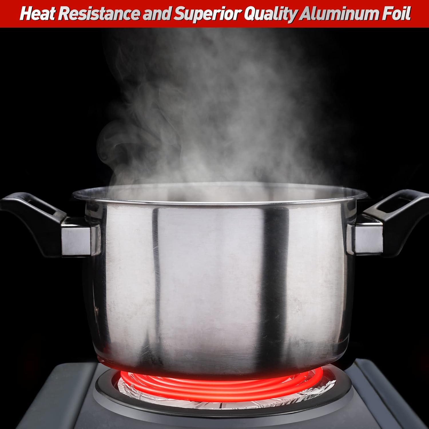 200 Pack Electric Stove Burner Covers - Disposable Aluminum Foil Drip Pan Liners - 6" and 8" Round Burner Liners - Keep Stove Top Clean from Oil and Food
