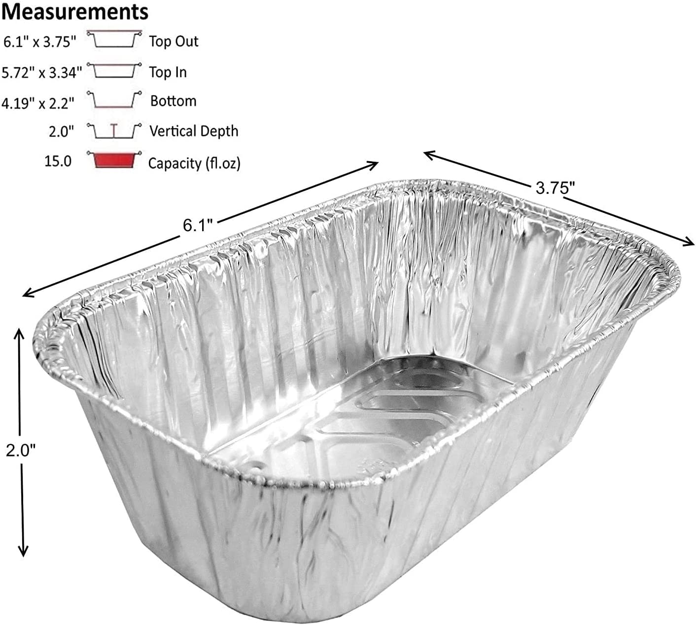 200 Pack Handi-Foil 1 lb. Disposable Aluminum Foil Mini-Loaf/Bread Pans