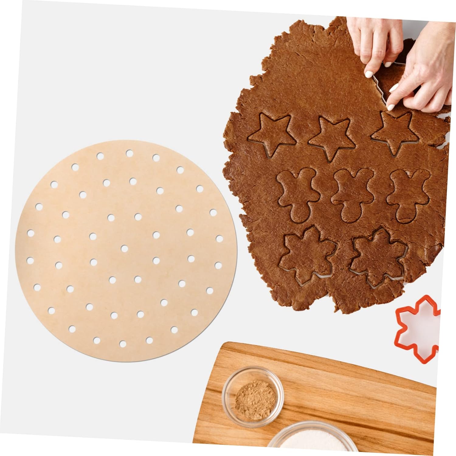 200 Sheets Baking Paper Tray Liners for Air Fryer, Toaster Oven, Pot, and Airfryer Pan - Jumbo Muffin Liners and Bakeware Rack