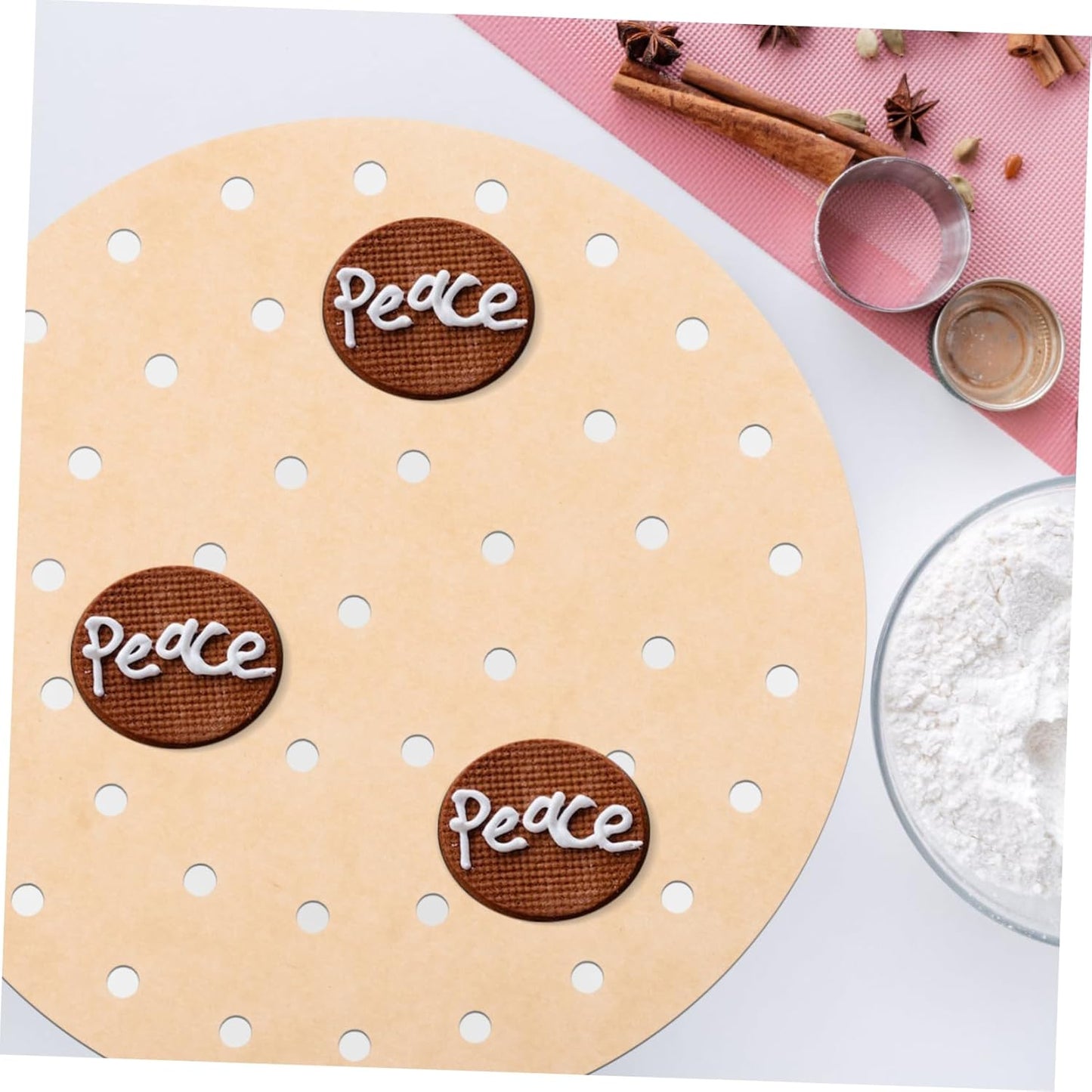 200 Sheets Baking Paper Tray Liners for Air Fryer, Toaster Oven, Pot, and Airfryer Pan - Jumbo Muffin Liners and Bakeware Rack