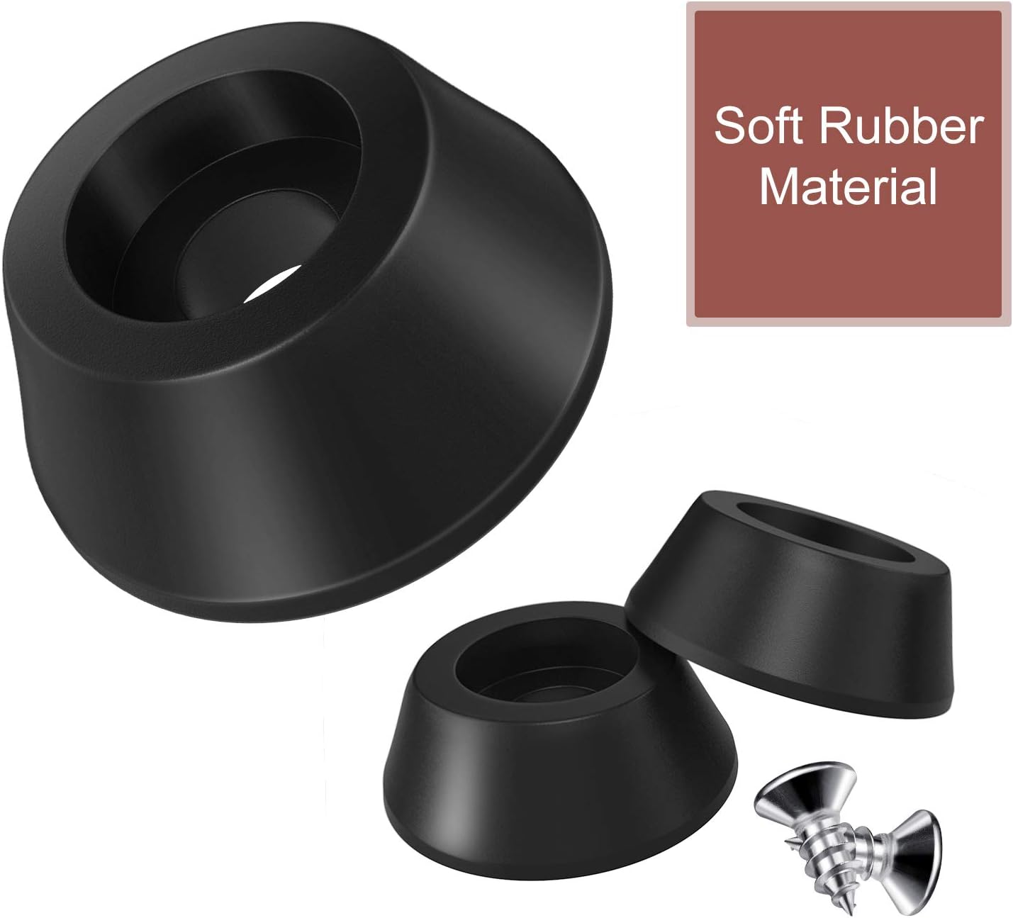 200 Soft Cutting Board Rubber Feet with Stainless Steel Screws - Non Slip Anti-Skid Grips for Furniture, Electronics & Appliances