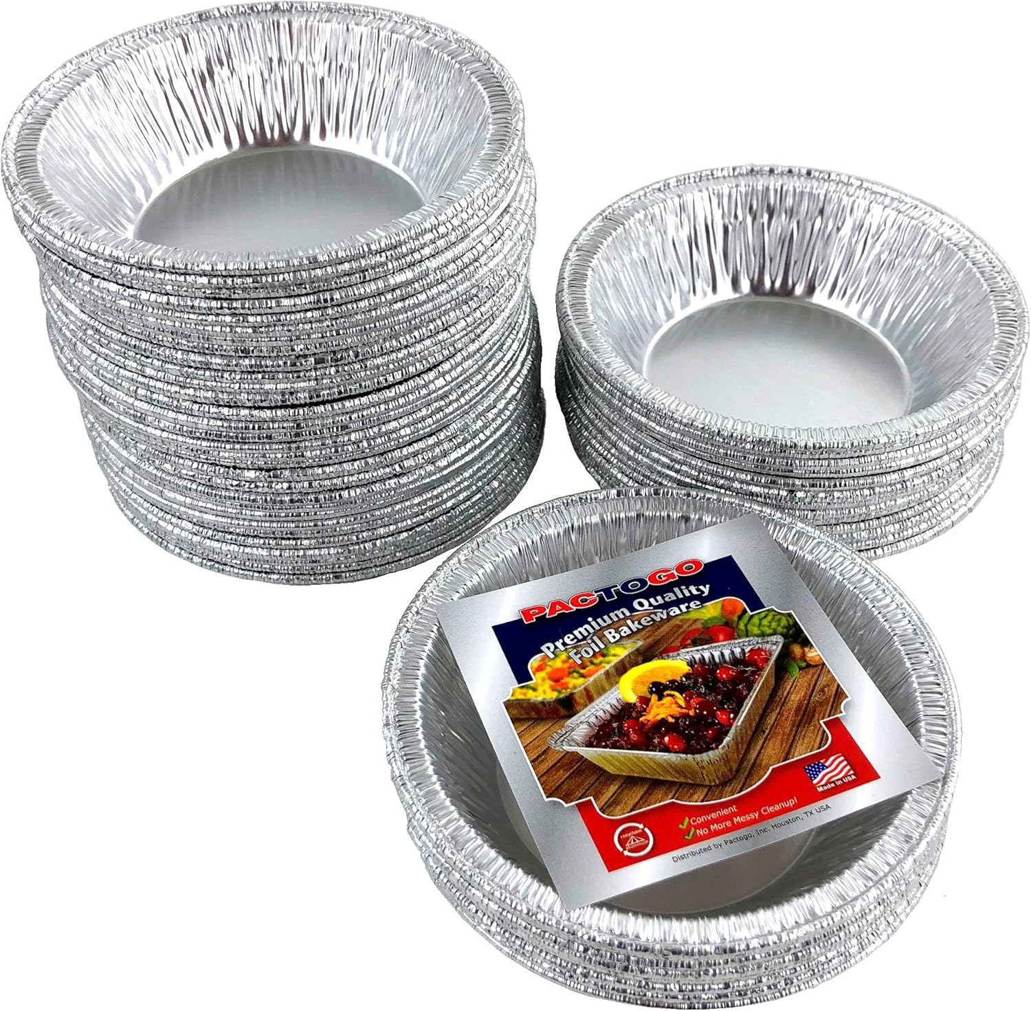 2000 Pack of PACTOGO 3" Mini Silver Disposable Aluminum Foil Tart Pans for Baking Pie