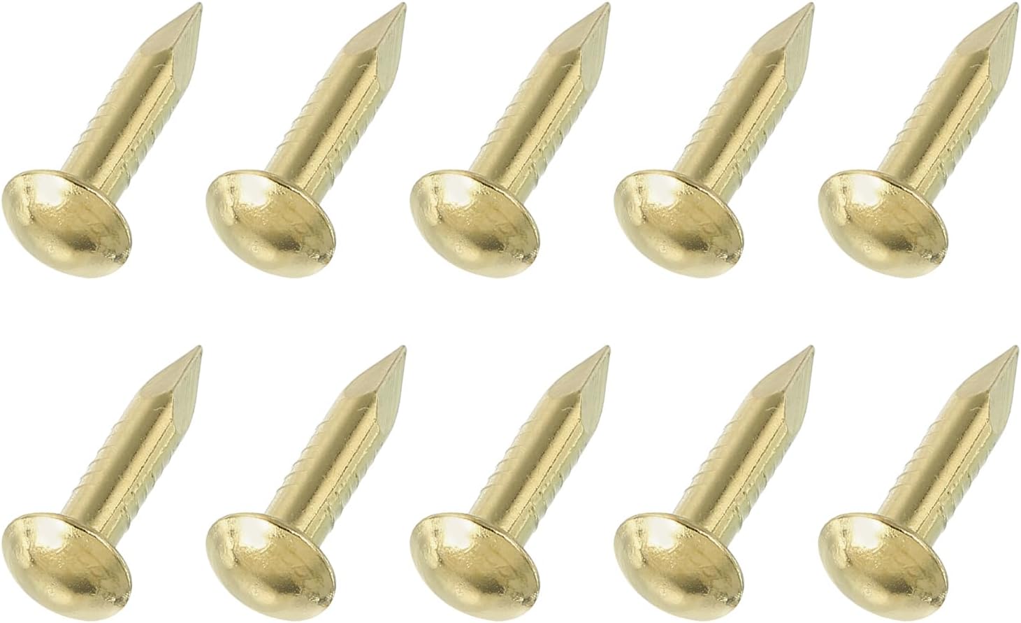 200Pcs Brass Round Head Nails 2.8 x 15mm for Woodworking & Picture Hanging - Small Hardware Nails for DIY Projects