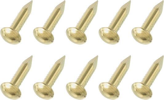 200Pcs Brass Round Head Nails 2.8 x 15mm for Woodworking & Picture Hanging - Small Hardware Nails for DIY Projects