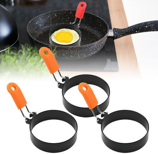 2024 Stainless Steel Egg Rings for Frying - Breakfast Sandwich Mold Set for Griddle - Round Egg Cooker (3 Pcs)