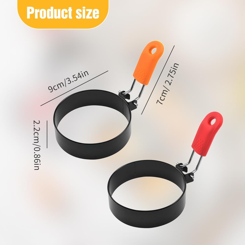 2024 Stainless Steel Egg Rings for Frying - Breakfast Sandwich Mold Set for Griddle - Round Egg Cooker (3 Pcs)