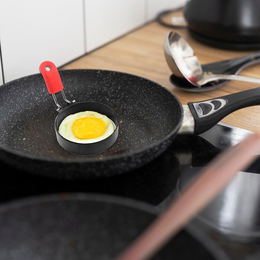 2024 Stainless Steel Egg Rings for Frying - Breakfast Sandwich Mold Set for Griddle - Round Egg Cooker (3 Pcs)