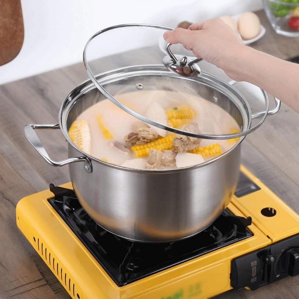 20cm Stainless Steel Mirror Polished Stockpot Cookware for Home Kitchen