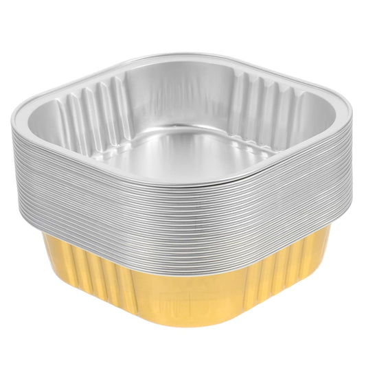 20pcs Foil Disposable Food Tray 220ml Chafing Dish for Toaster Oven Baking Pan BBQ Parties Meal Prep
