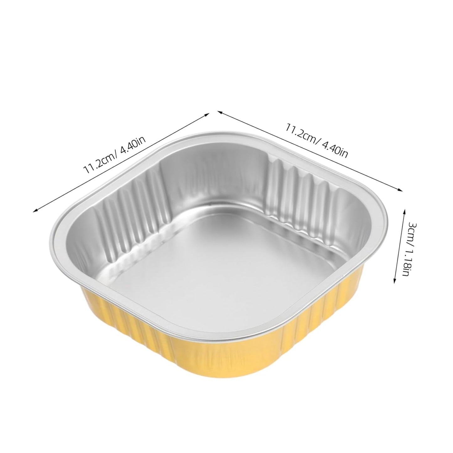 20pcs Foil Disposable Food Tray 220ml Chafing Dish for Toaster Oven Baking Pan BBQ Parties Meal Prep