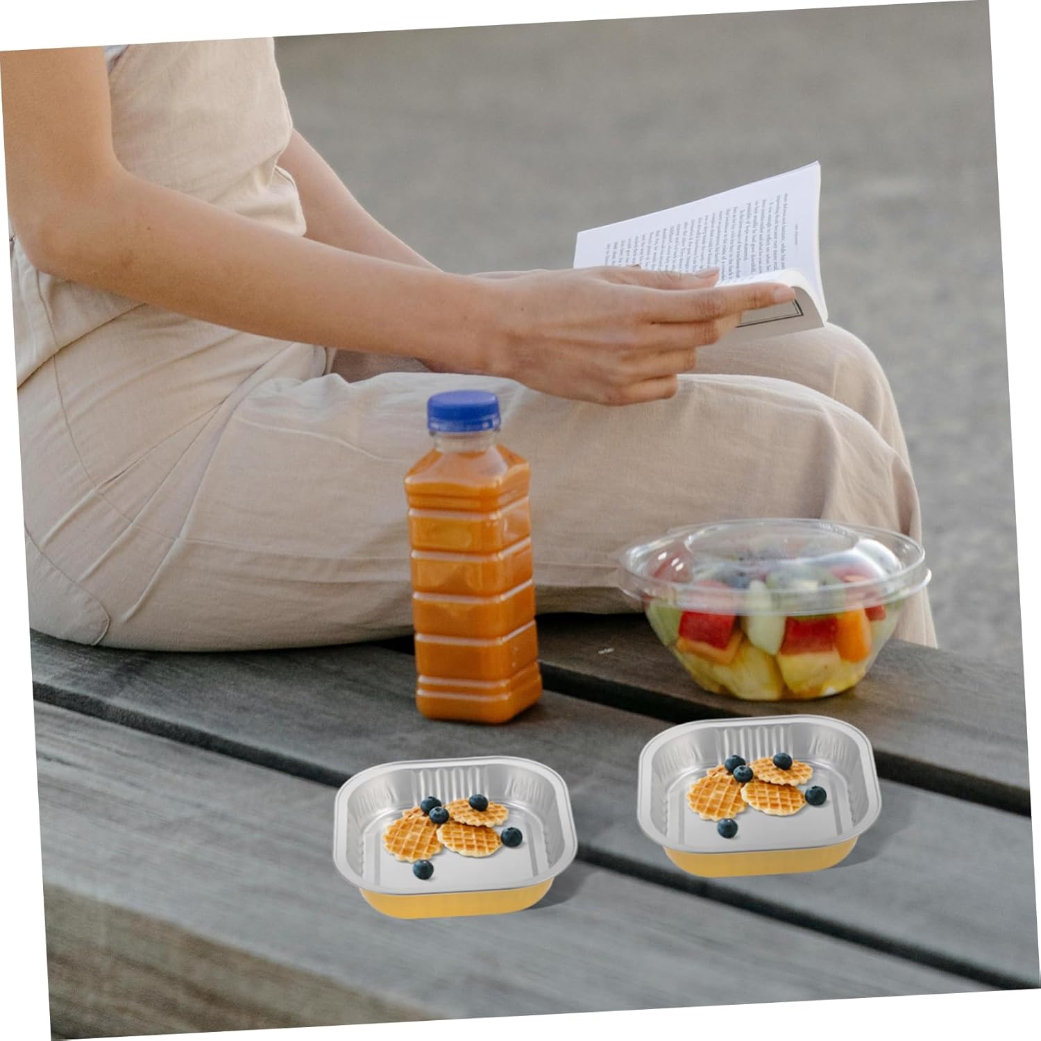 20pcs Foil Disposable Food Tray 220ml Chafing Dish for Toaster Oven Baking Pan BBQ Parties Meal Prep