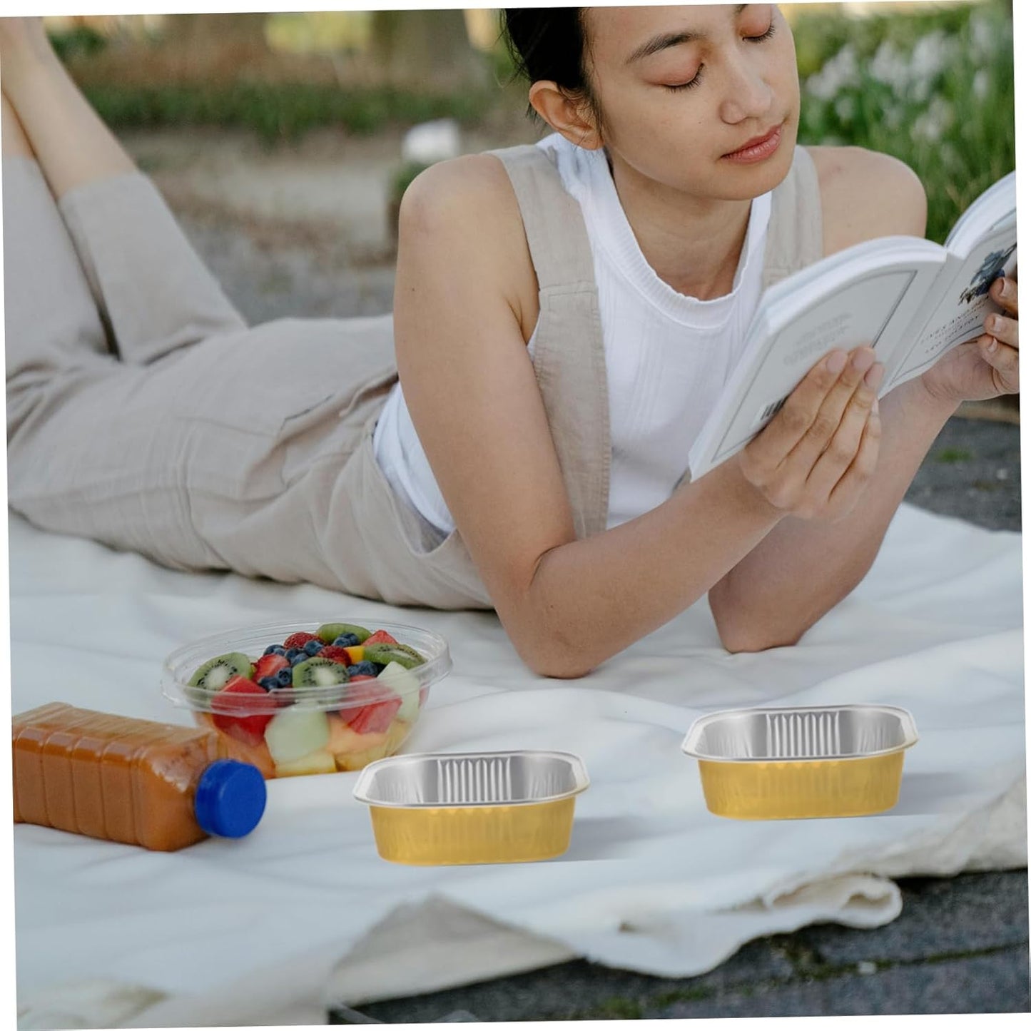 20pcs Foil Disposable Food Tray 220ml Chafing Dish for Toaster Oven Baking Pan BBQ Parties Meal Prep