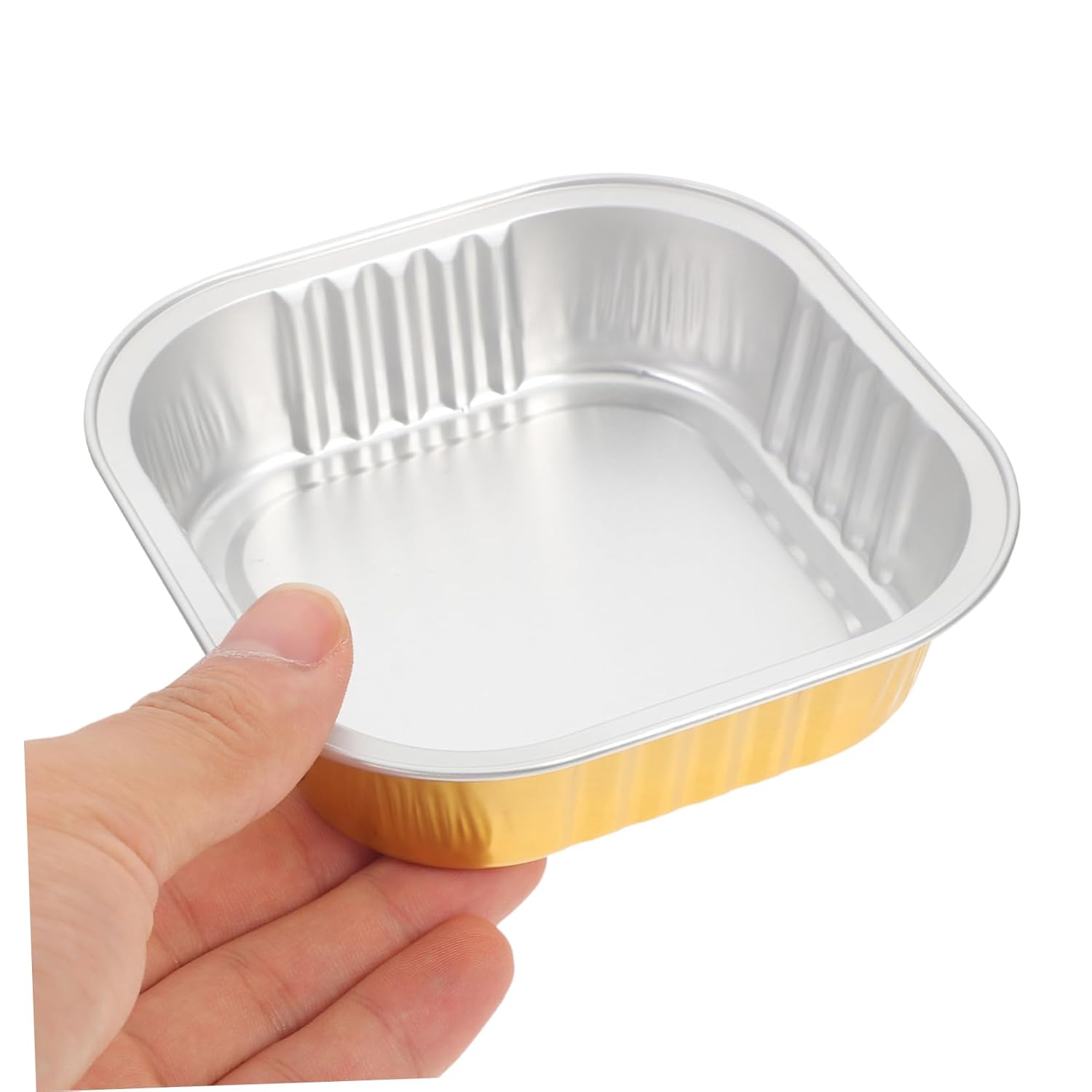 20pcs Foil Disposable Food Tray 220ml Chafing Dish for Toaster Oven Baking Pan BBQ Parties Meal Prep