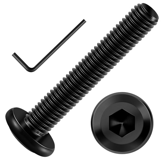 20Pcs M6 x 40mm Flat Head Hex Socket Cap Screws Bolts, 304 Stainless Steel Full Thread Furniture Bolts with Black Oxide & Hex Spanner